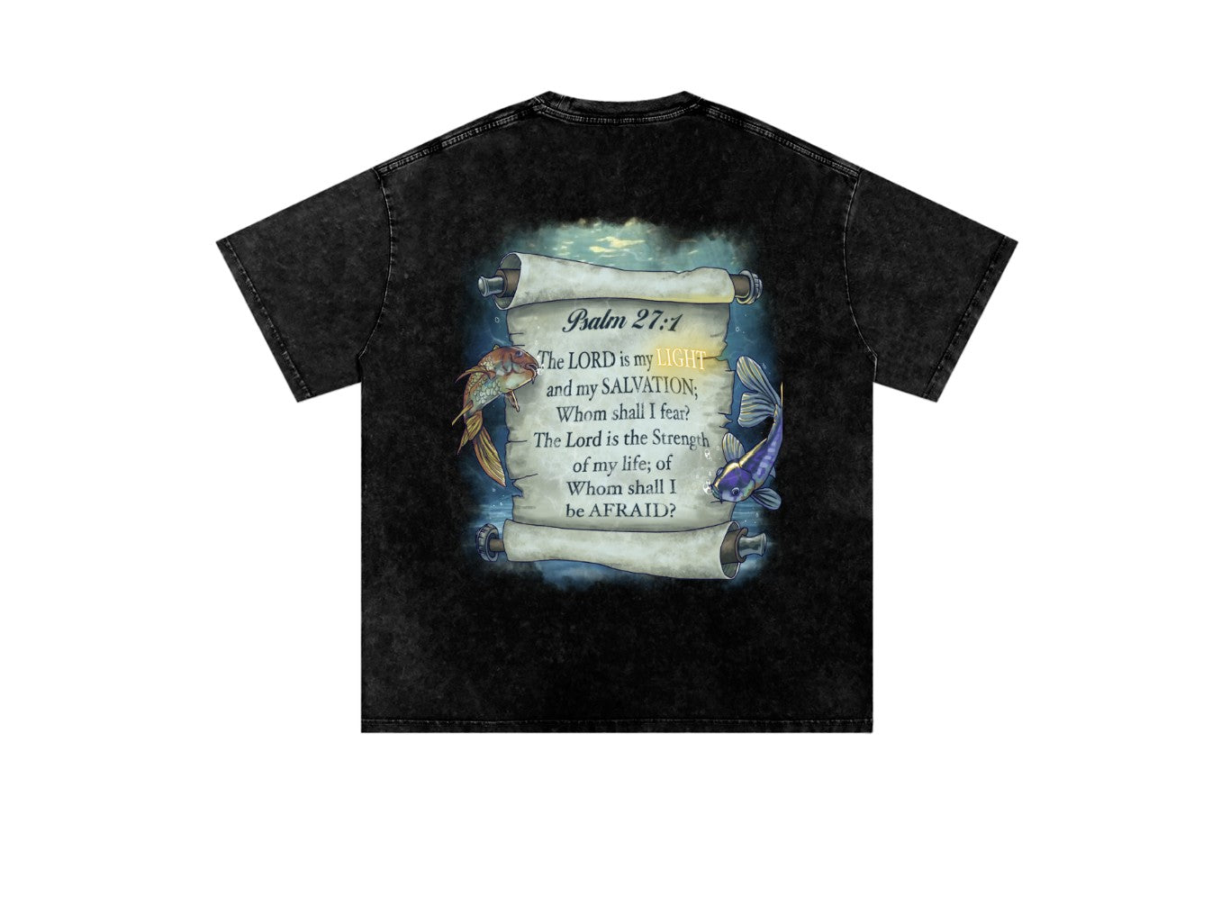 Fearless in the Lord's Light Tee (Snow Washed Black)
