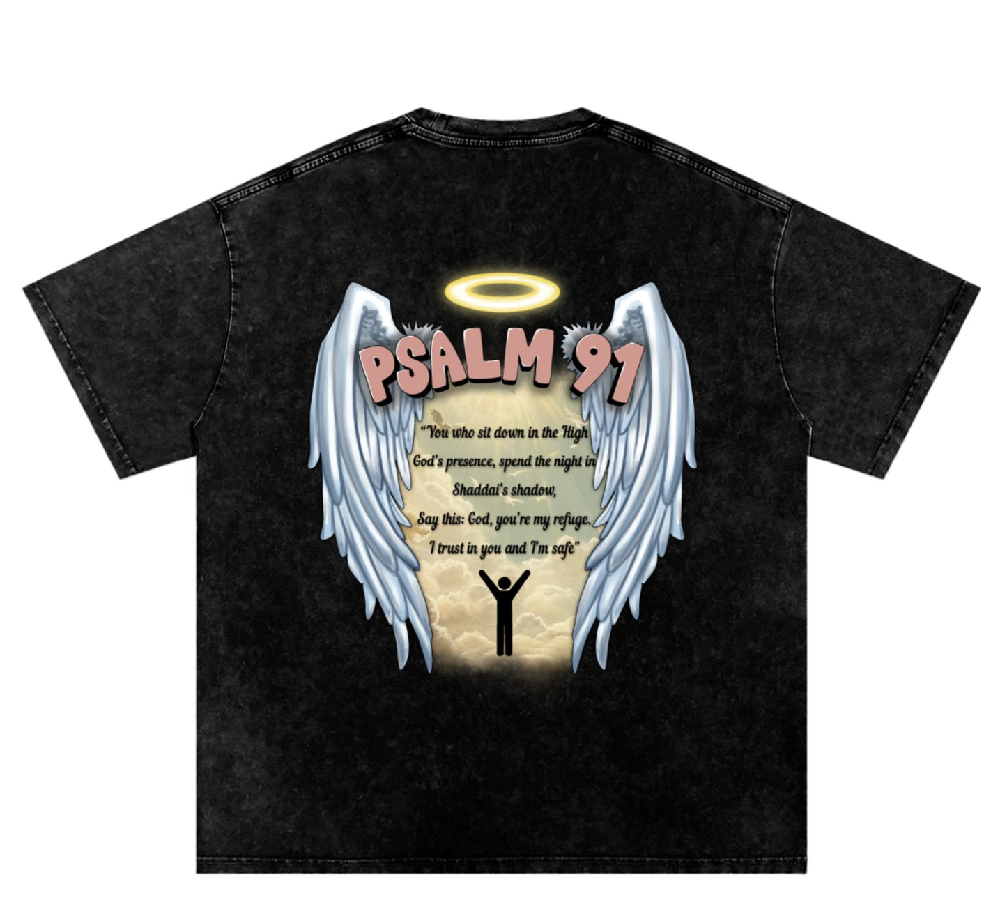 The Lord's Refuge Tee (Snow Washed Black)