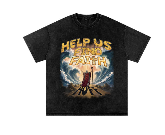 Fearless in the Lord's Light Tee (Snow Washed Black)