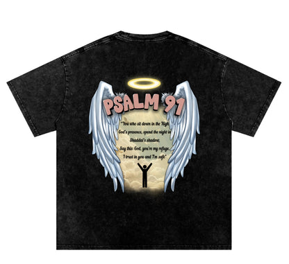 The Lord's Refuge Tee (Snow Washed Black)