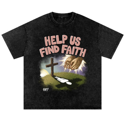 The Lord's Refuge Tee (Snow Washed Black)